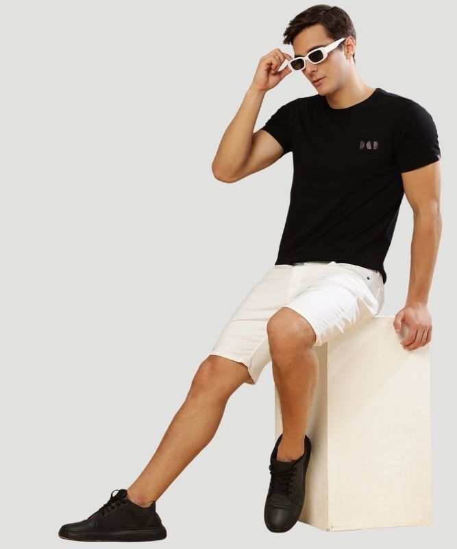 Men's Black Graphic Print Half Sleeves Regular Fit T-Shirt
